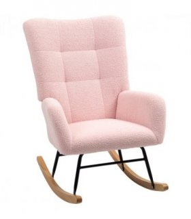 Comfort Rocking Chair - Teddy Fleece Upholstery & Supportive Design