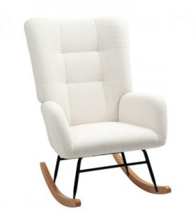 Comfort Rocking Chair - Teddy Fleece Upholstery & Supportive Design