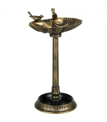 Elegant Two-Basin Bird Bath & Feeder with Antique Finish