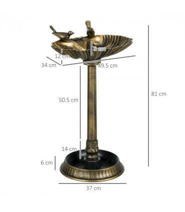 Elegant Two-Basin Bird Bath & Feeder with Antique Finish