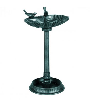 Elegant Two-Basin Bird Bath & Feeder with Antique Finish
