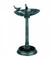 Elegant Two-Basin Bird Bath & Feeder with Antique Finish