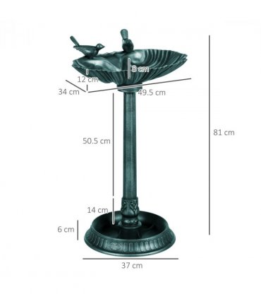 Elegant Two-Basin Bird Bath & Feeder with Antique Finish