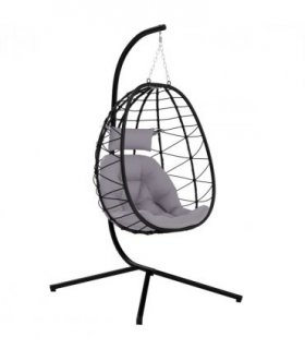 ComfortSwing Egg-Shaped Chair with Cushion - Stylish Nest Design for Relaxation