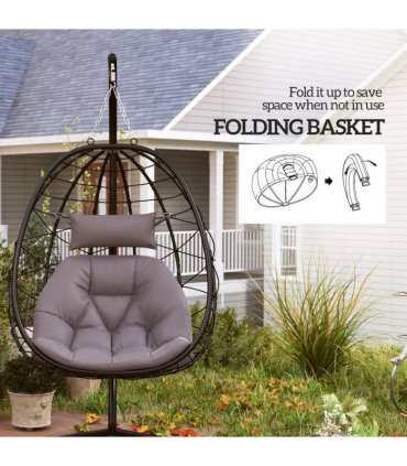 ComfortSwing Egg-Shaped Chair with Cushion - Stylish Nest Design for Relaxation