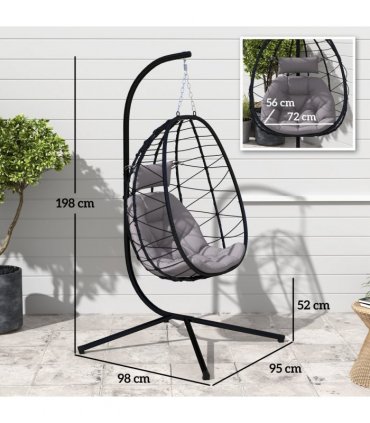 ComfortSwing Egg-Shaped Chair with Cushion - Stylish Nest Design for Relaxation