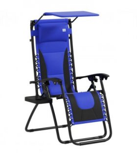 Outsunny Zero Gravity Lounger Chair, Folding Reclining Chair, Blue