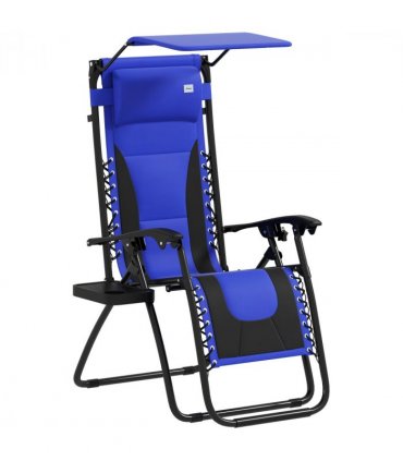 Outsunny Zero Gravity Lounger Chair, Folding Reclining Chair, Blue