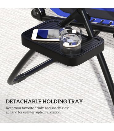 Outsunny Zero Gravity Lounger Chair, Folding Reclining Chair, Blue