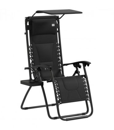 Outsunny Zero Gravity Lounger Chair, Folding Reclining Chair, Black