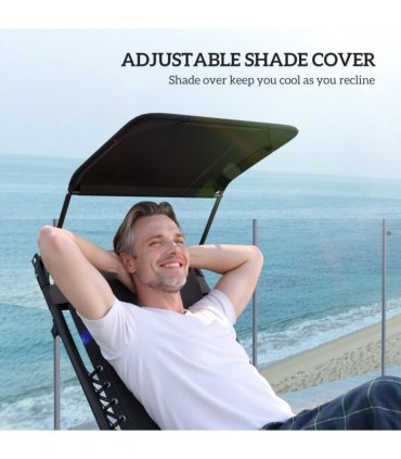 Outsunny Zero Gravity Lounger Chair, Folding Reclining Chair, Black