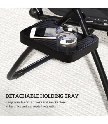 Outsunny Zero Gravity Lounger Chair, Folding Reclining Chair, Black