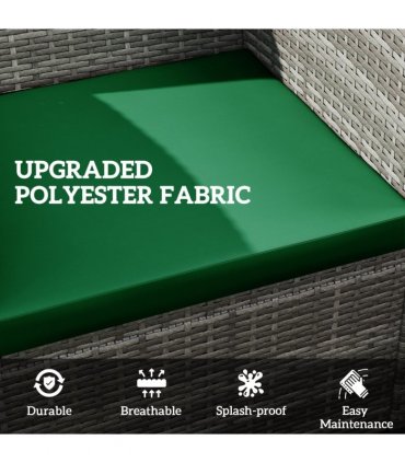 Outsunny 3PCs Rattan Garden Seat Cushions Pads for Patio Furniture Green