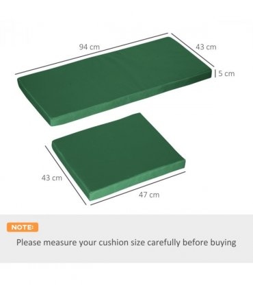 Outsunny 3PCs Rattan Garden Seat Cushions Pads for Patio Furniture Green