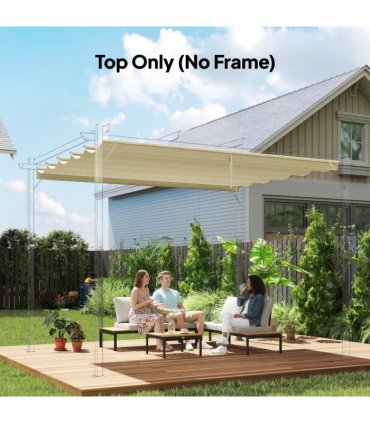 Outsunny Pergola Shade Cover Replacement Canopy for 4 x 3(m) Pergola, Cream