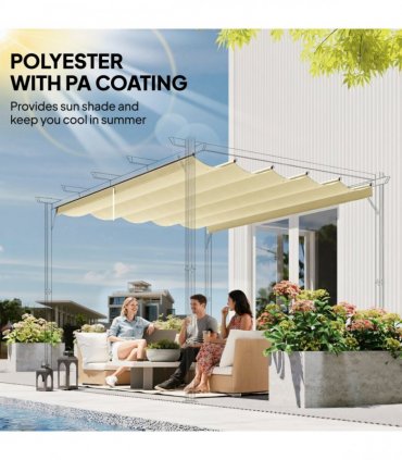 Outsunny Pergola Shade Cover Replacement Canopy for 4 x 3(m) Pergola, Cream