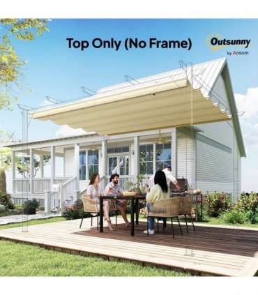 Outsunny Pergola Shade Cover Replacement Canopy for 4 x 3(m) Pergola, Cream