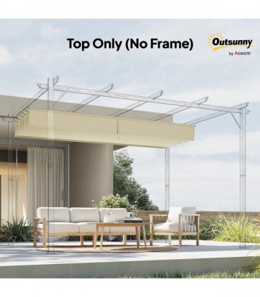 Outsunny Pergola Shade Cover Replacement Canopy for 4 x 3(m) Pergola, Cream