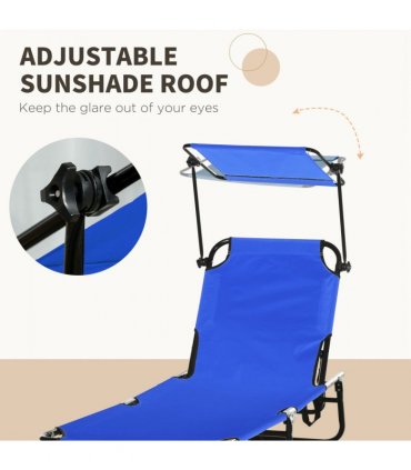 Comfort Lounge Chairs - Adjustable Recline & Sunshade - Set of 2