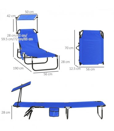 Comfort Lounge Chairs - Adjustable Recline & Sunshade - Set of 2