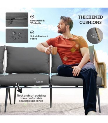 Stylish Six-Piece Balcony Furniture Set - Comfortable Outdoor Living