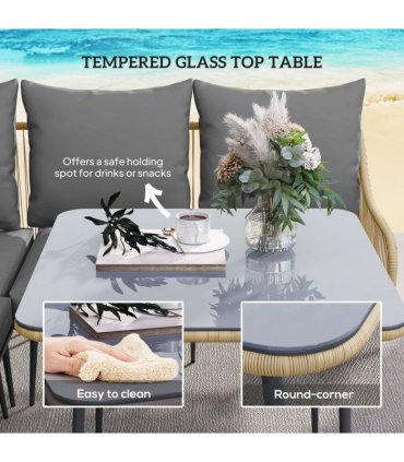 Stylish Six-Piece Balcony Furniture Set - Comfortable Outdoor Living