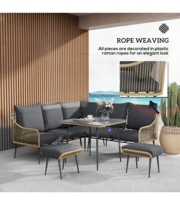 Stylish Six-Piece Balcony Furniture Set - Comfortable Outdoor Living