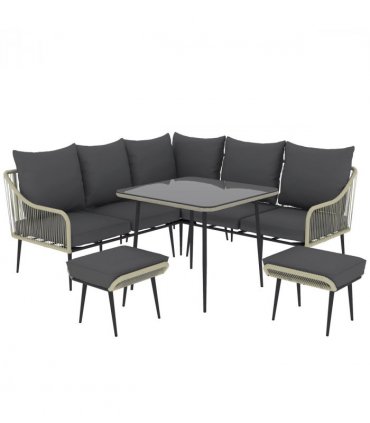 Stylish Six-Piece Balcony Furniture Set - Comfortable Outdoor Living