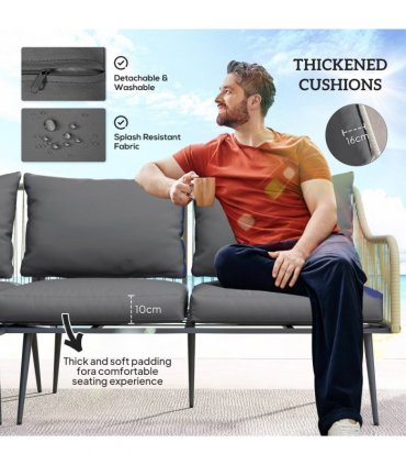 Stylish Six-Piece Balcony Furniture Set - Comfortable Outdoor Living