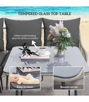 Stylish Six-Piece Balcony Furniture Set - Comfortable Outdoor Living