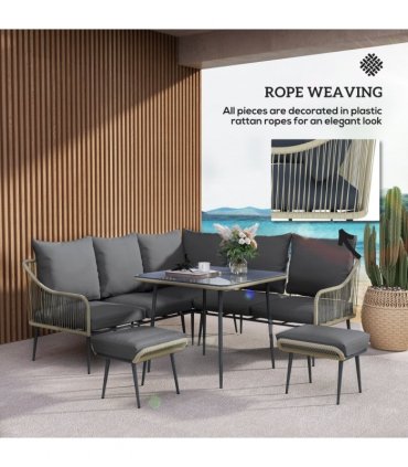 Stylish Six-Piece Balcony Furniture Set - Comfortable Outdoor Living