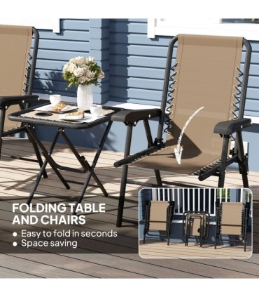 Outdoor Three-Piece Folding Set - Portable Chairs & Table for Easy Storage