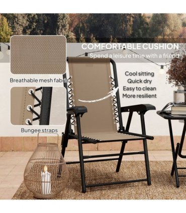 Outdoor Three-Piece Folding Set - Portable Chairs & Table for Easy Storage