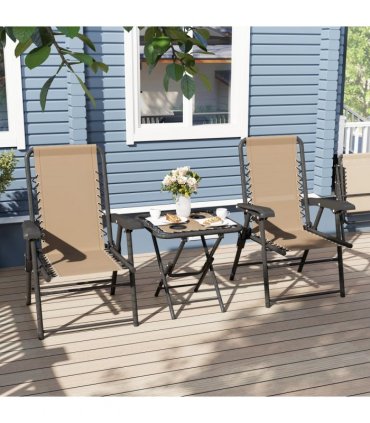 Outdoor Three-Piece Folding Set - Portable Chairs & Table for Easy Storage