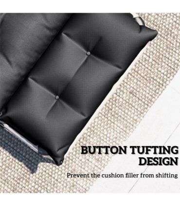 Outsunny Garden Lounge Chair Cushions Set of 2, 220gsm Fabric, Dark Grey