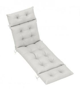Outsunny Sun Lounger Cushion Only, Garden Lounge Chair Cushion, Light Grey