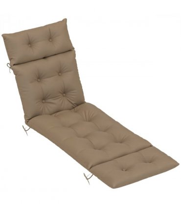 Outsunny Sun Lounger Cushion Only, Garden Lounge Chair Cushion, Khaki