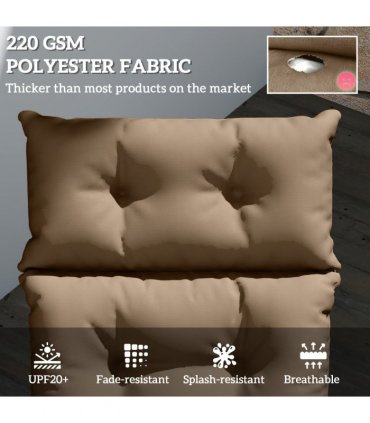 Outsunny Sun Lounger Cushion Only, Garden Lounge Chair Cushion, Khaki