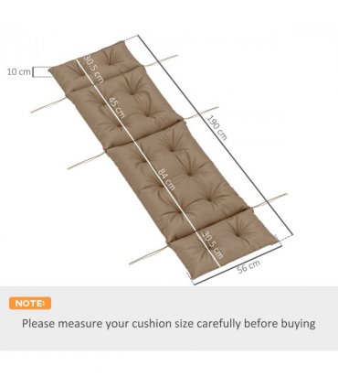 Outsunny Sun Lounger Cushion Only, Garden Lounge Chair Cushion, Khaki