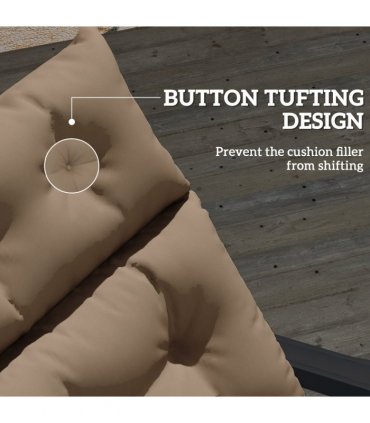 Outsunny Sun Lounger Cushion Only, Garden Lounge Chair Cushion, Khaki