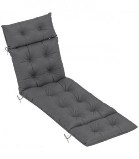 Outsunny Sun Lounger Cushion Only, Garden Lounge Chair Cushion, Dark Grey