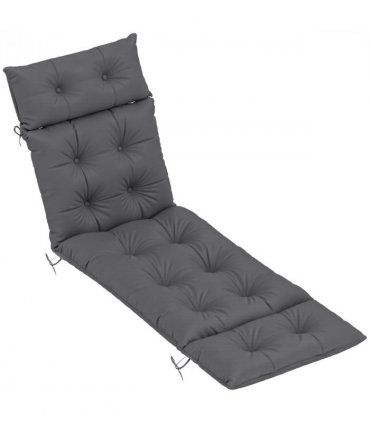Outsunny Sun Lounger Cushion Only, Garden Lounge Chair Cushion, Dark Grey