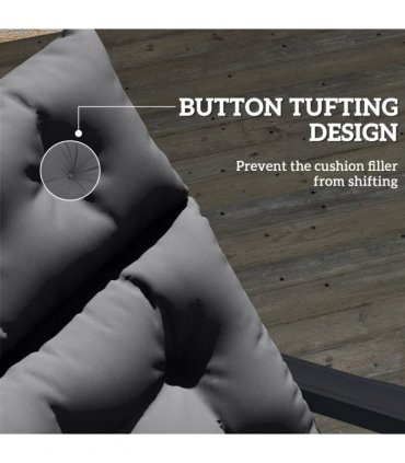 Outsunny Sun Lounger Cushion Only, Garden Lounge Chair Cushion, Dark Grey