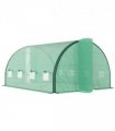 Outsunny Tunnel Greenhouse Upgraded Structure, Hinged Doors, 4 x 3(m), Green