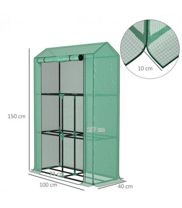 Garden Plant Greenhouse - Weatherproof Protection & Organising Shelves