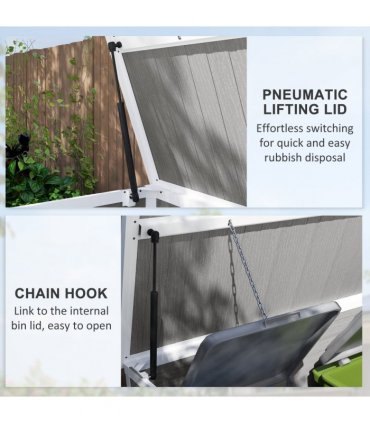 Outsunny 4.7 x 2.5FT Lockable Garden Shed, Double Bin Storage Shed, Grey