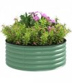 Outsunny Galvanised Planter with Gloves, 120 x 120 x 43cm, Light Green