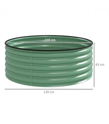 Outsunny Galvanised Planter with Gloves, 120 x 120 x 43cm, Light Green