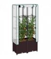 Outsunny Plastic Vegetable Planter with Trellis, 80 x 40 x 140 cm