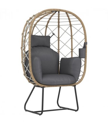 Egg-Shaped Garden Chair with Cushions - Luxurious Outdoor Comfort